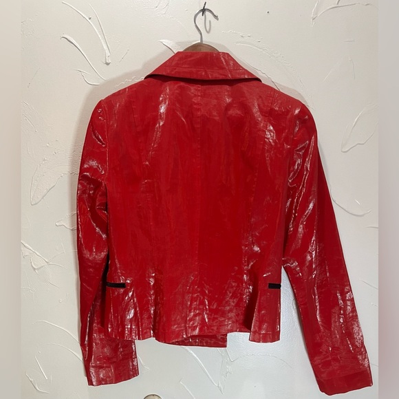 J’Envie Cherry Red Moto Style Jacket Size 6 - Picture 2 of 12